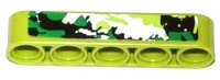 LEGO part Technic, Liftarm Thick 1 x 5 with Black, White and Green Camouflage Pattern Model Right Side (Sticker) - Set 42027 32316pb007r