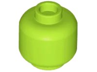 Minifigure, Head (Plain) in lime, numero pezzo LEGO 3626