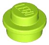 Plate, Rond 1 x 1 en lime, numéro de pièce LEGO 4073