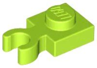 Plate, Modified 1 x 1 with Open O Clip Thick (Vertical Grip) en lime, numéro de pièce LEGO 4085d