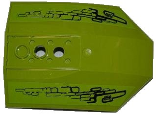 LEGO onderdeel Cockpit 8 x 6 x 2 Curved with Black Lines on Lime Background Pattern (Stickers) - Set 8079 (42021pb03)