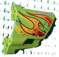 LEGO part Technic, Panel Fairing #22 Large Short, Small Hole, Side A with 'XRFUEL' and Flames Pattern (Sticker) - Set 8141 44352pb07