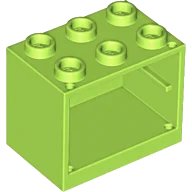 Container, Cupboard 2 x 3 x 2 - Hollow Studs in lime, numero pezzo LEGO 4532b