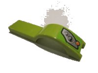 LEGO part Vehicle, Mudguard 1 x 4 1/2 with Silver Headlights on Lime Background Pattern Model Left Side (Sticker) - Set 8663 50947pb018L