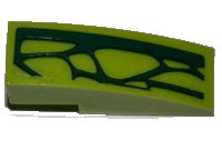 LEGO part Slope, Curved 3 x 1 with 7 Lime Scales Pattern Model Left Side (Sticker) - Set 9558 50950pb048l