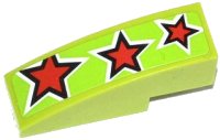 LEGO part Slope, Curved 3 x 1 with 3 Red Stars Pattern (Sticker) - Set 60055 50950pb066