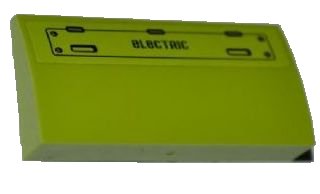 LEGO part Slope, Curved 2 x 4 x 2/3 without Bottom Tubes with 'ELECTRIC' and Hatch Pattern Model Left (Sticker) - Set 8963 (61068pb011l)