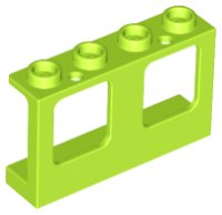 LEGO part Window 1 x 4 x 2 Plane, Single Top Hole and Single Bottom Hole for Glass 61345