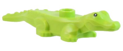 LEGO onderdeel Alligator / Crocodile Baby Hatchling with Black Eyes and White Pupils Pattern (78532pb02)