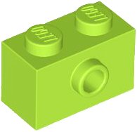 LEGO part Brick Special 1 x 2 with 1 Center Stud on 1 Side, Bottom Stud Holder 86876