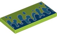 LEGO part Tile 2 x 4 with Blue and Dark Azure Water Splashes Pattern (Toy Story RC Rear Spoiler) (87079pb0582)