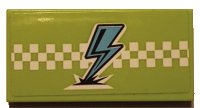 LEGO onderdeel Tile 2 x 4 with Medium Azure Lightning and White Checkered Stripe Pattern (Sticker) - Set 41352 87079pb1033