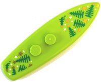 LEGO onderdeel Minifigure, Utensil Surfboard Standard with Green Pine Trees and Stars Pattern (BAM) 90397pb021