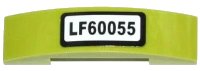 Slope, Curved 4 x 1 x 2/3 Double with 'LF60055' Pattern (Sticker) - Set 60055 in limette, LEGO Teilenummer 93273pb028