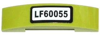 Slope, Curved 4 x 1 x 2/3 Double with 'LF60055' Pattern (Sticker) - Set 60055 in limette, LEGO Teilenummer 93273pb028