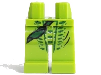 LEGO onderdeel Hips and Legs with Green and Dark Green Scales Pattern (970c00pb0141)