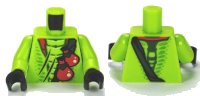 LEGO part Torso Ninjago Snake with Dark Green Belt and Red Vials Pattern / Lime Arms / Black Hands 973pb1047c01