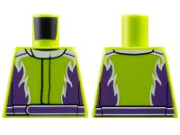 LEGO part Torso Jacket with Dark Purple Flames and Belt Pattern 973pb3756