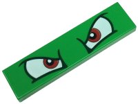LEGO part Tile 1 x 4 with Angry Red and White Eyes Pattern (Super Mario Bowser) 2431pb0639