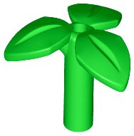 LEGO onderdeel Plant Stem with Bar, 3 Leaves, and Small Pin Hole 37695