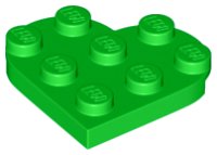 LEGO part Plate Angled 3 x 3 with Heart Shape 39613