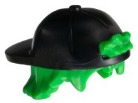 LEGO part Minifigure, Hair Combo, Hair with Hat, Short Tousled Hair with Molded Black Cap, Short Curved Bill Pattern 65730pb03