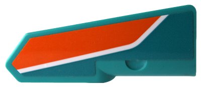 LEGO onderdeel Technic, Panel Fairing #21 Very Small Smooth, Side B with Orange and White Stripes Pattern (Sticker) - Set 42117 (11946pb049)