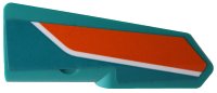 LEGO part Technic, Panel Fairing #22 Very Small Smooth, Side A with Orange and White Stripes Pattern (Sticker) - Set 42117 11947pb049