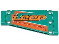 Technic, Panel Plate 5 x 11 x 1 Tapered with Orange Stripes and 'LOOP' Pattern Model Left Side (Sticker) - Set 42117 in turchese scuro, numero pezzo LEGO 18945pb006L