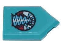 LEGO onderdeel Tile, Modified 2 x 3 Pentagonal with Rock Raiders Drill Logo Pattern (Sticker) - Set 71741 22385pb212
