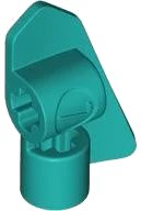 Technic, Paneel Fairing # 7 Zeer Klein Glad Kort, Zijde A in donkerturquoise, LEGO onderdeelnummer 2387