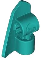 Technic, Paneel Fairing # 8 Zeer Klein Glad Kort, Zijde B in donkerturquoise, LEGO onderdeelnummer 2389