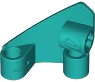 Technic, Gebogen Paneel #10 3 x 3 Taps Toelopend Rechts in donkerturquoise, LEGO onderdeelnummer 2403