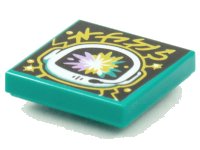 LEGO part Tile 2 x 2 with BeatBit Album Cover - Space Helmet with Pastel Explosion Pattern 3068pb1544
