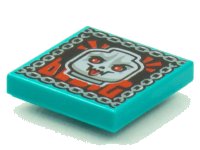LEGO part Carreau 2 x 2 avec Pochette d'Album BeatBit - Crâne avec Yeux Rouges et Langue 3068pb1548