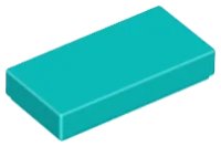 Piastrella 1 x 2 in turchese scuro, numero pezzo LEGO 3069