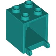 Container, Box 2 x 2 x 2 in turchese scuro, numero pezzo LEGO 4345