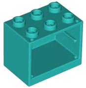 Container, Cupboard 2 x 3 x 2 - Hollow Studs in turchese scuro, numero pezzo LEGO 4532b