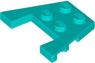 Wedge, Plate 3 x 4 with Stud Notches in turchese scuro, numero pezzo LEGO 48183