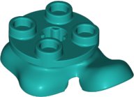 LEGO part Legs with Plate Round 2 x 2 and Axle Hole - 2 Feet, 1 Raised 79750