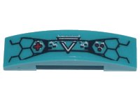LEGO part Slope, Curved 4 x 1 x 2/3 Double with Ninjago Prime Empire Logo, Black Hexagons and Red Video Game Controller Buttons Pattern (Sticker) - Set 71741 93273pb144