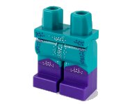 LEGO part Hips and Legs with Dark Purple Boots, Silver and Dark Purple Dots Pattern 970c00pb1160