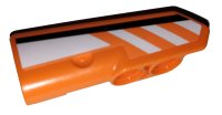 LEGO part Technic, Pannello Fairing #22 Molto Piccolo Liscio, Lato A con Strisce Nere e Bianche su Sfondo Arancione Motivo (Adesivo) - Set 42038 11947pb028