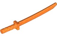 Minifigur, Waffe Schwert, Schamschir/Katana (Quadratischer Schutz) mit Kappe Knauf und Löchern in Parierstange und Klinge in orange, LEGO Teilenummer 21459