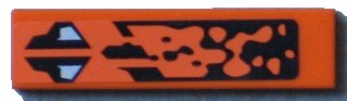 LEGO part Tile 1 x 4 with Black and Silver Pattern Model Left Side (Sticker) - Set 8112 (2431pb0324L)