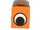 Mattone 1 x 1 con Occhio Semplice Pattern Nero e Bianco in arancione, numero pezzo LEGO 3005pe1