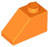 Schräge 45 2 x 1 in orange, LEGO Teilenummer 3040