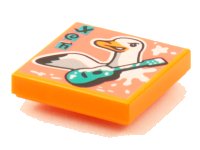 LEGO part Piastrella 2 x 2 with BeatBit Album Cover - Duck and Guitar Pattern 3068pb1538