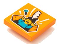 LEGO part Tile 2 x 2 with BeatBit Album Cover - Singer Falling in Trap Door Pattern 3068pb1637