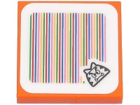 LEGO part Tile 2 x 2 with Super Mario Scanner Code Cat Goomba Pattern (Sticker) - Sets 71407 / 71413 3068pb2096